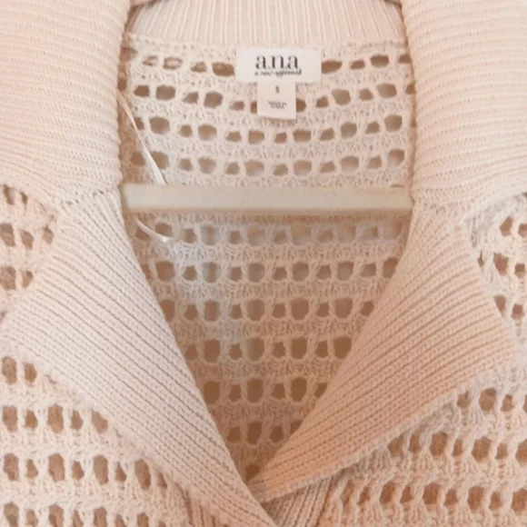 Mesh Crochet Loose Knit Cream Button Cardigan - Picture 7 of 10